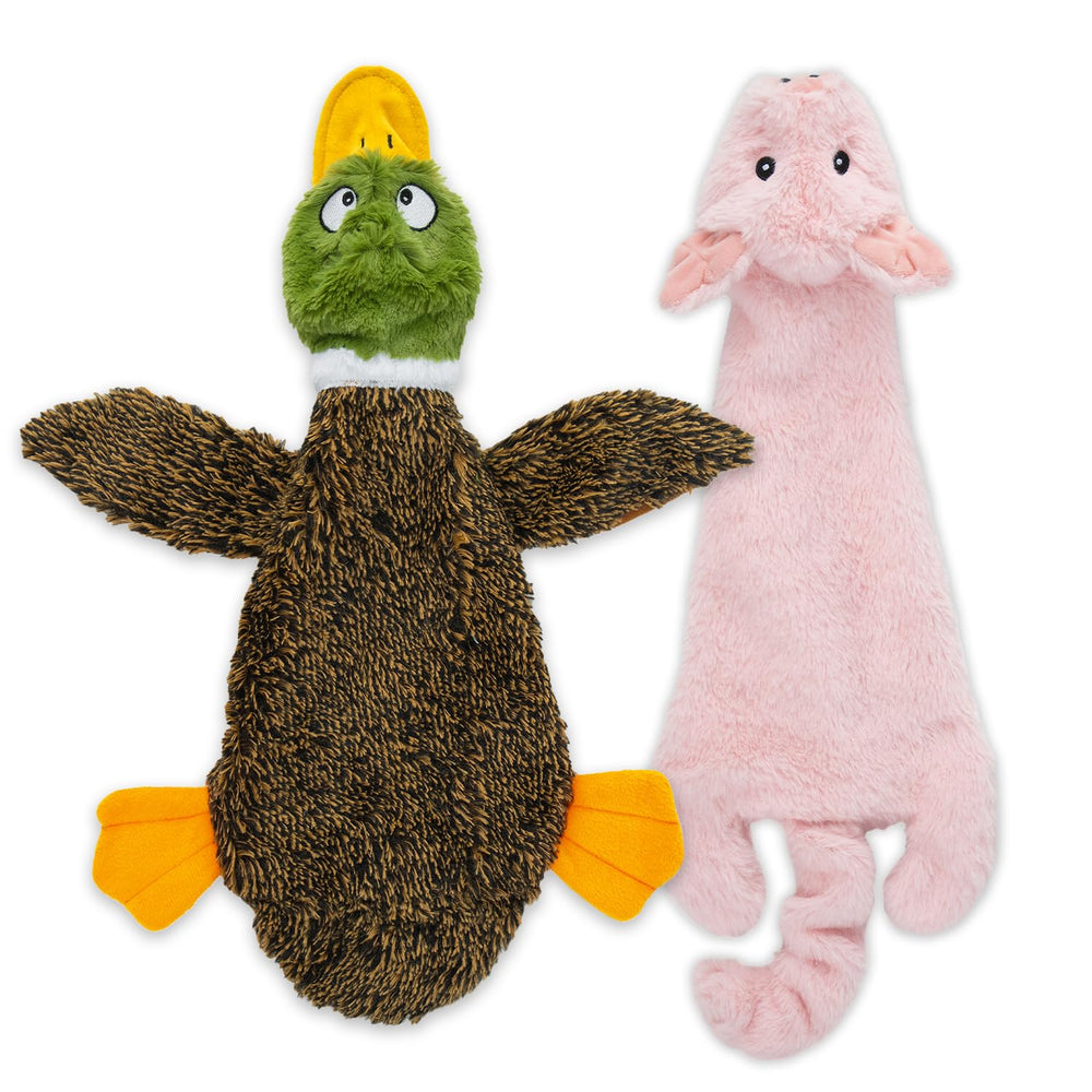 Best Pet Supplies Juguete ladrido pato sin relleno para juego interior seguro