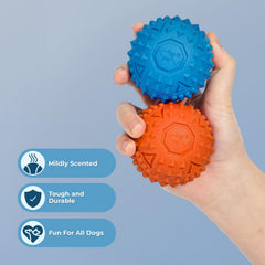 Best Pet Supplies juguete mordedor con sonido azul/naranja para perros enérgicos.