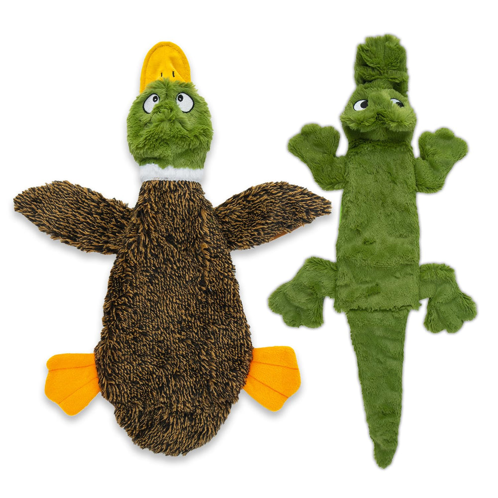 Best Pet Supplies pato salvaje: juguete sonoro sin relleno para juego y morder suave