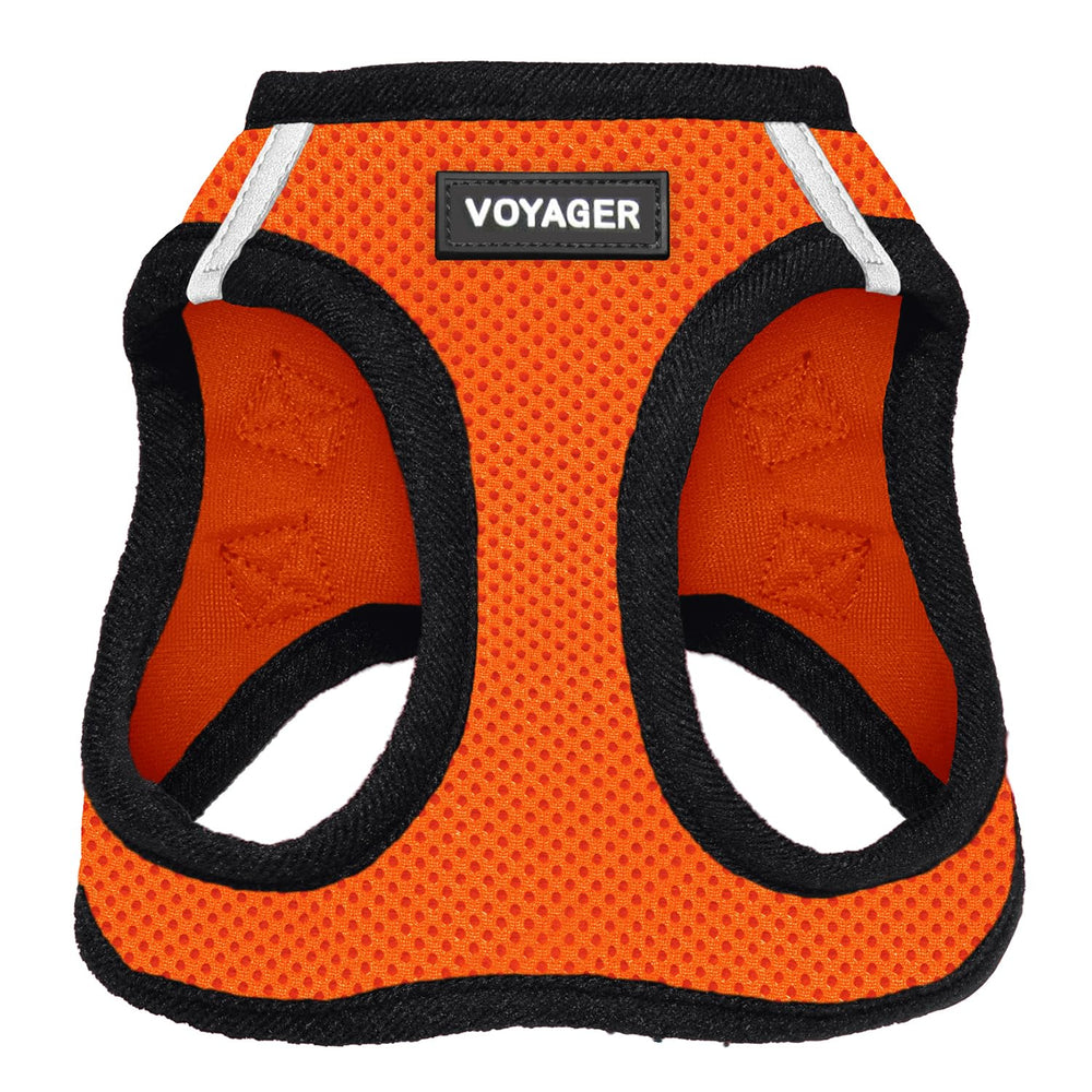 Best Pet Supplies Voyager arnés paso-aire naranja para paseos cómodos.