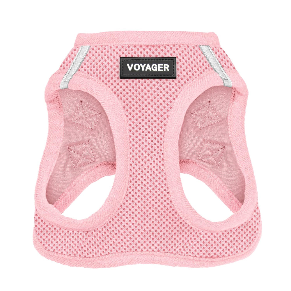 Arnés Voyager de Best Pet Supplies en rosa para paso cómodo con malla de aire.
