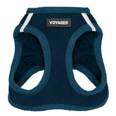 Best Pet Supplies Voyager arnés azul frontal, cómodo para paseos diarios.