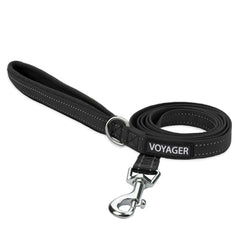 Best Pet Supplies Voyager correa reflectante con mango de neopreno para paseos nocturnos seguros.
