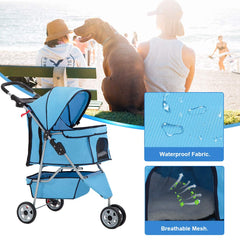 BestPet carrito 3 ruedas: giro de 360 grados para maniobras fáciles