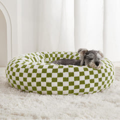Cama redonda BFPETHOME para perro mediano, apoyo estable para dormir.