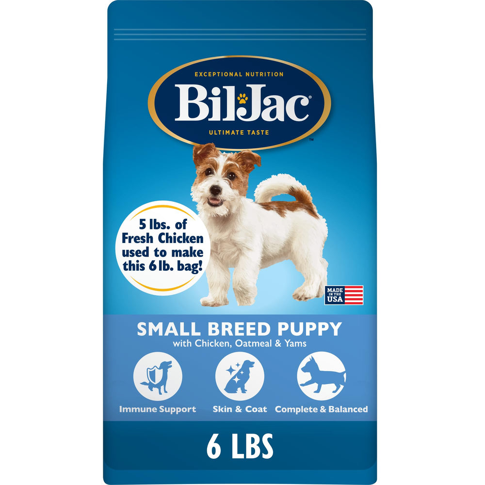 Bil-Jac bolsa de alimento para cachorro pequeño con pollo, croquetas fáciles de masticar.