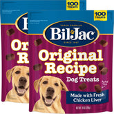 Bil-Jac Original Receta frente al empaque, premio delicioso para entrenamiento diario.