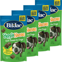 Bil-Jac Yapple-Nanas bocaditos suaves frente, premio fácil de masticar para perros activos.