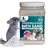 Billy BuckskinBaño de Polvo Chinchilla, jarra de 6 lb para higiene del pelaje