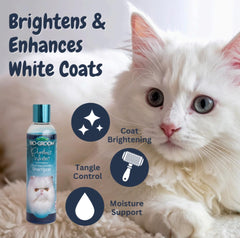 Bio-groom Purrfect White: espuma suave para un lavado rápido y cómodo.