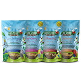 Bird Street Bistro muestra un pack de 4 alimentos para loros, listo para probar sabores.