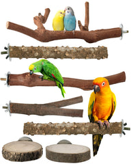 Bissap perchas naturales de 7 piezas para ejercitar patas y explorar.