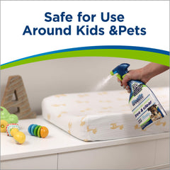 El uso seguro en hogares con niños y mascotas se garantiza con Bissell Woolite Free & Clear.