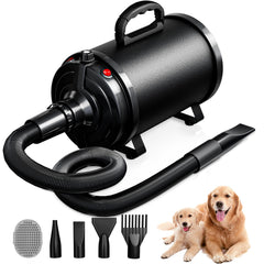 Blanlody secador para perros con potencia 3800W, secado rápido de pelaje grueso.