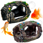 BLLREMIPSUR cueva de barril miniatura, refugio seguro para peces pequeños.