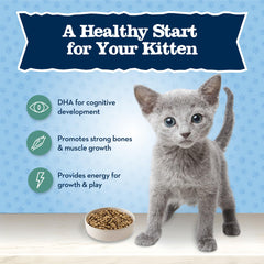 Blue Buffalo Baby BLUE: diseño de envase que resalta la nutrición.