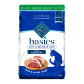 Blue Buffalo Basics Gato, pato y papa, primer ingrediente de calidad para digestión suave.