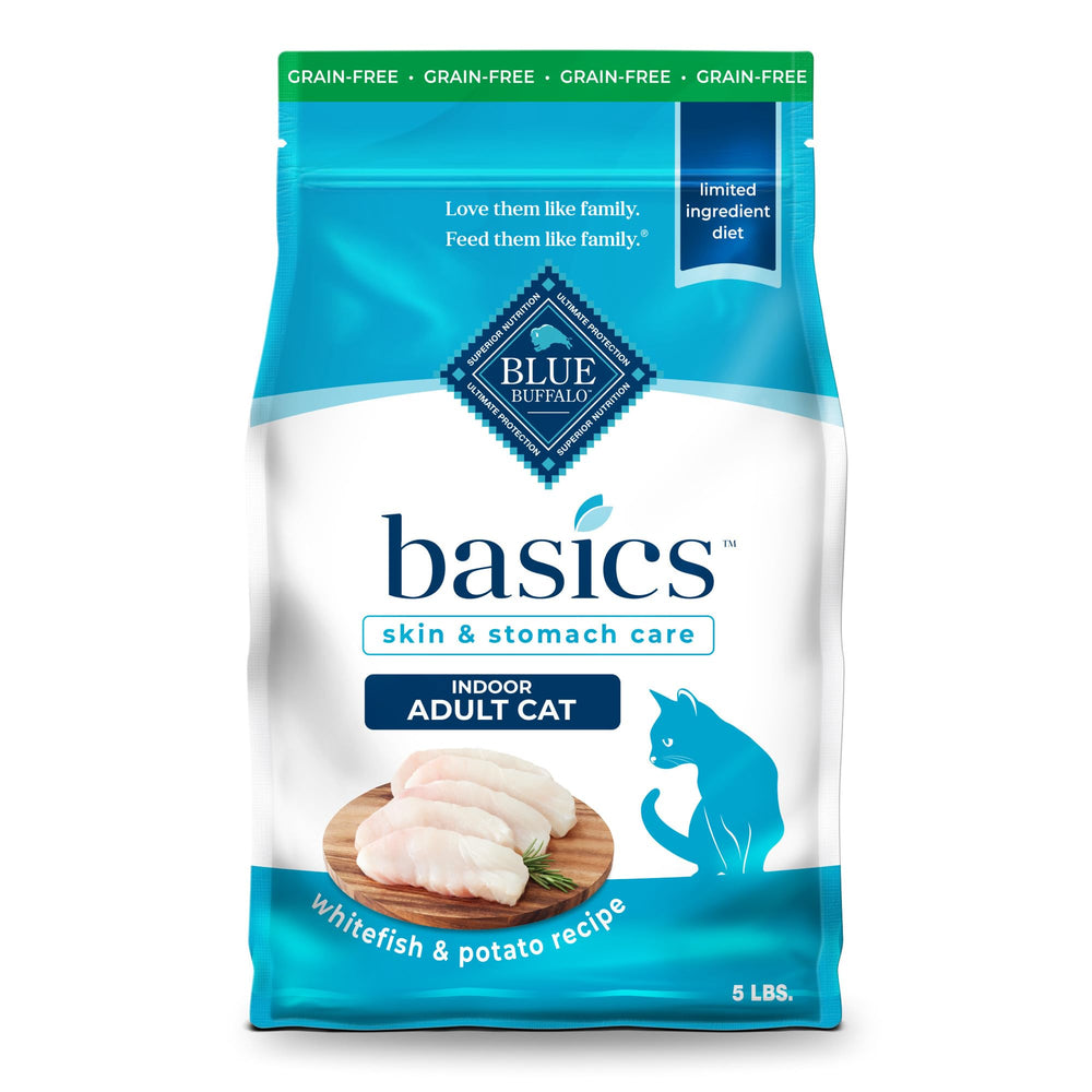 Blue Buffalo Basics: pescado blanco como primer ingrediente para una dieta balanceada.