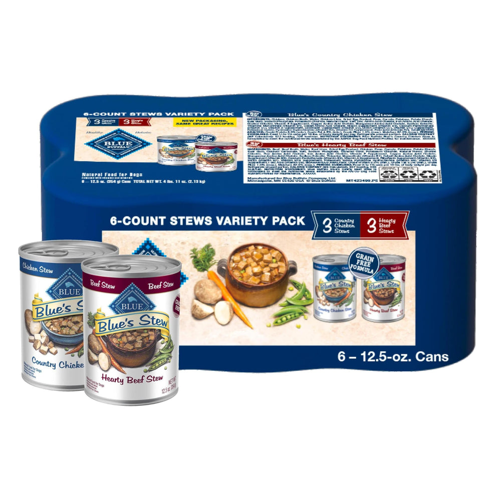 Blue Buffalo Blue's Stew: lata de 12.5 oz con carne real para perros adultos.
