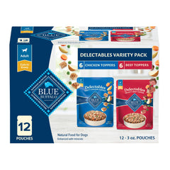 Blue Buffalo Delectables Topppers con pollo en salsa, trozos reales para realzar cada comida.