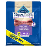 Blue Buffalo hueso dental grande frente, ayuda a limpieza dental diaria.