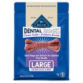 Blue Buffalo huesos dentales grandes para perros de 50 libras ayudan a limpieza dental.