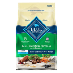 Blue Buffalo proteccion de vida: croquetas para perro con cordero y arroz 15 libras.