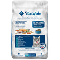 Blue Buffalo Tastefuls para gatos adultos de interiores, digestión suave y pelaje brillante.