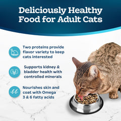 Blue Buffalo Tastefuls gato, sin subproductos y sin gluten para mayor pureza.