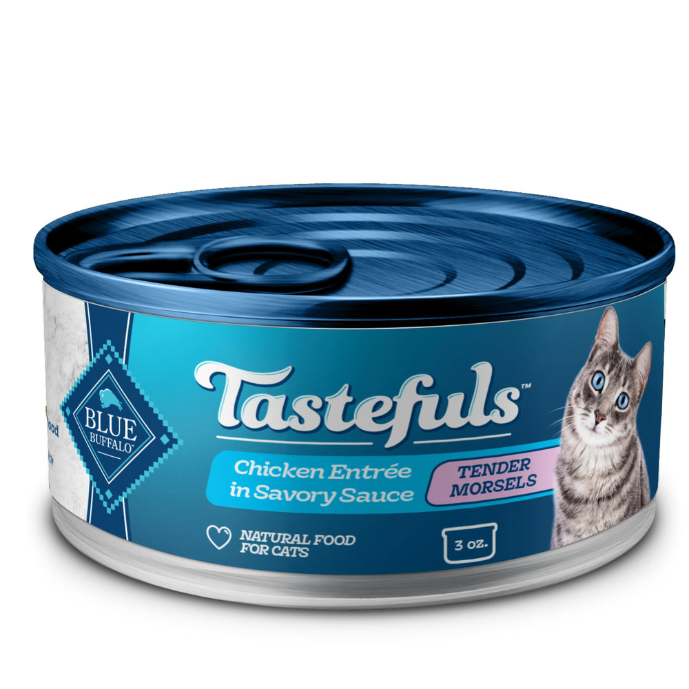 Blue Buffalo Tastefuls mordiscos de pollo en lata, alta humedad para hidratación diaria
