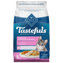 Blue Buffalo Tastefuls 3lb bag with real chicken first ingredient for gentle digestion