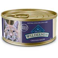 Blue Buffalo Wilderness Paté de pollo, proteína real para gatos adultos activos.