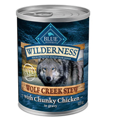 Blue Buffalo Wilderness Wolf Creek Estofado: trozos de pollo en lata de 12,5 oz para perros