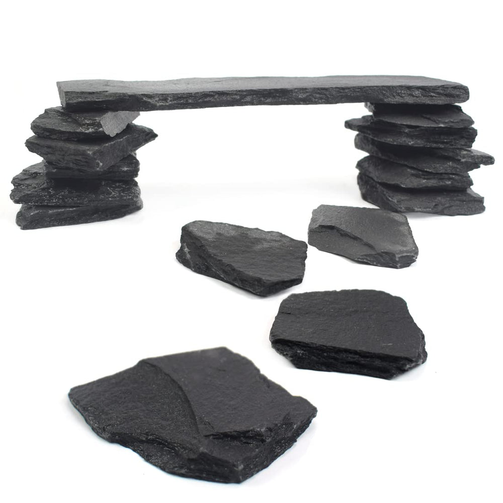 BLUE HANDCART piedra de pizarra natural de 8 pulgadas para acuarios, decoración realista sin alterar el agua