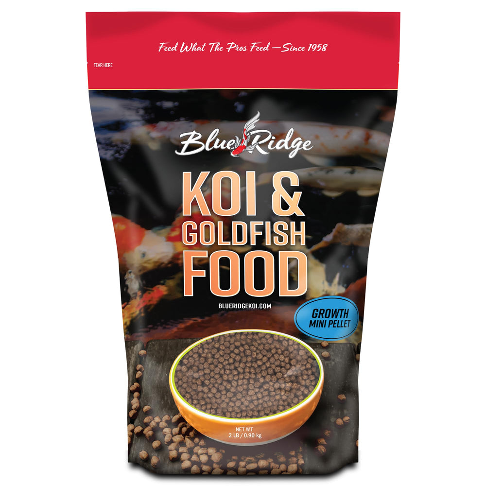 Blue Ridge Koi Alimento: bolsa 2 lb frente pellets flotantes para crecimiento