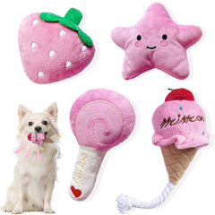 BMLTAQ Juguete para perros pequeños con fresa, ideal para mordisqueos suaves.