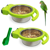 BNOSDM dos tazones de acero inoxidable para aves, duraderos y fáciles de rellenar.