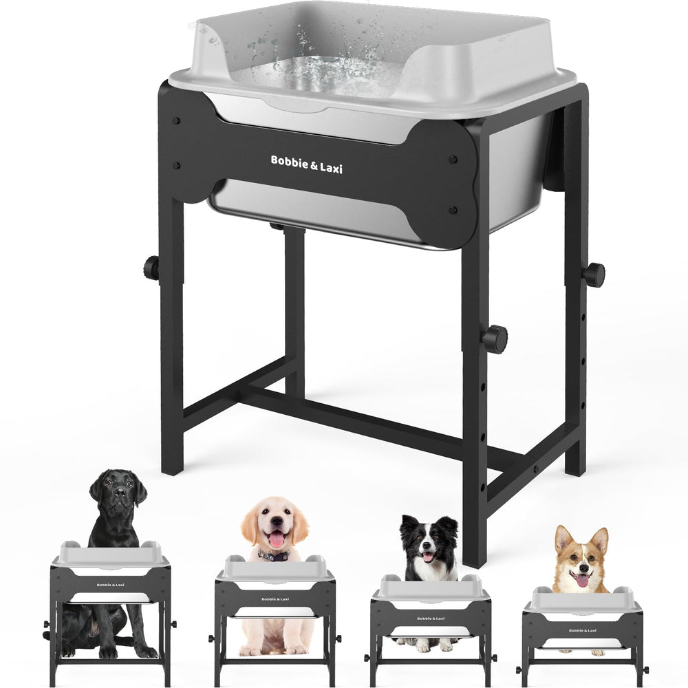 Bobbie & Laxi bebedero elevado con altura ajustable para perros en crecimiento