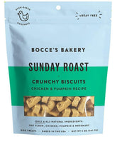 Bocce's Bakery Domingo asado para perros, envase práctico para snack diario.