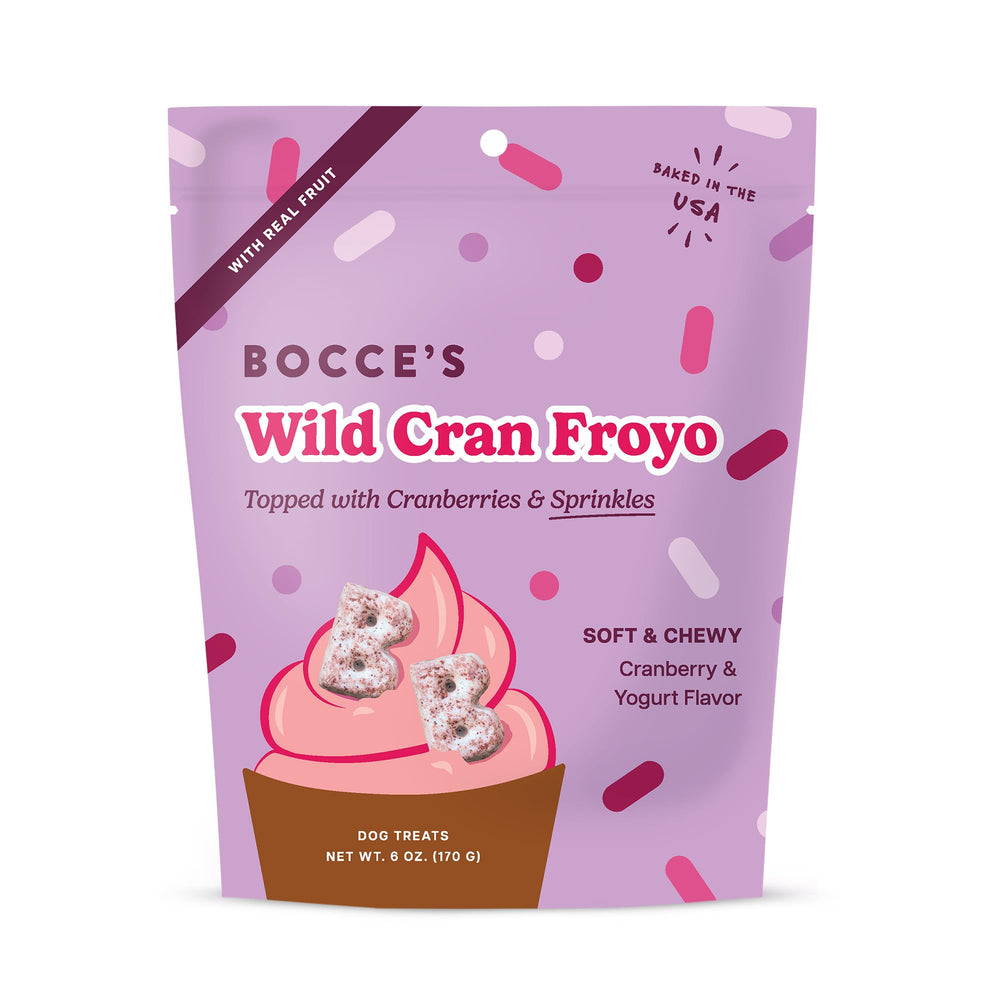 Golosinas Bocce's Bakery para perros con yogur helado y arándanos silvestres, snack natural para premiar.