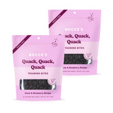Bocce's Quack Quack Quack: bolsa de premios para entrenamiento de perros, pato y arándano, ideal para paseos