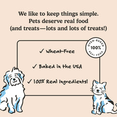 Ingredientes reales en una golosina para perros de Bocce's Bakery.