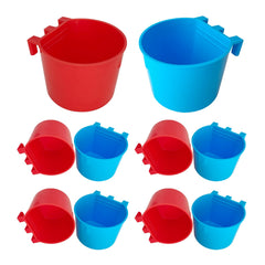 Bonchoice tazas de jaula para aves en azul, fácil acceso para beber y comer