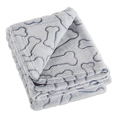 Bone Dry Manta con diseño de hueso, gris, cómodo para mascotas