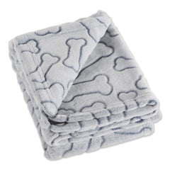 Bone Dry Manta con diseño de hueso, gris, cómodo para mascotas