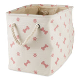 Bone Dry almacén para mascotas con huellas y hueso en rosa, práctico para juguetes y premios