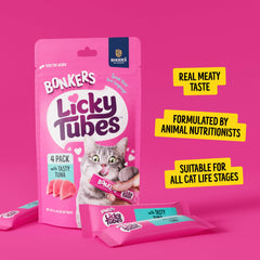 Bonkers Licky Tubes para entrenamiento felino, refuerzo sabroso