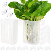 Borlech portaplanta para acuario grande con ganchos, instalación estable para plantas.