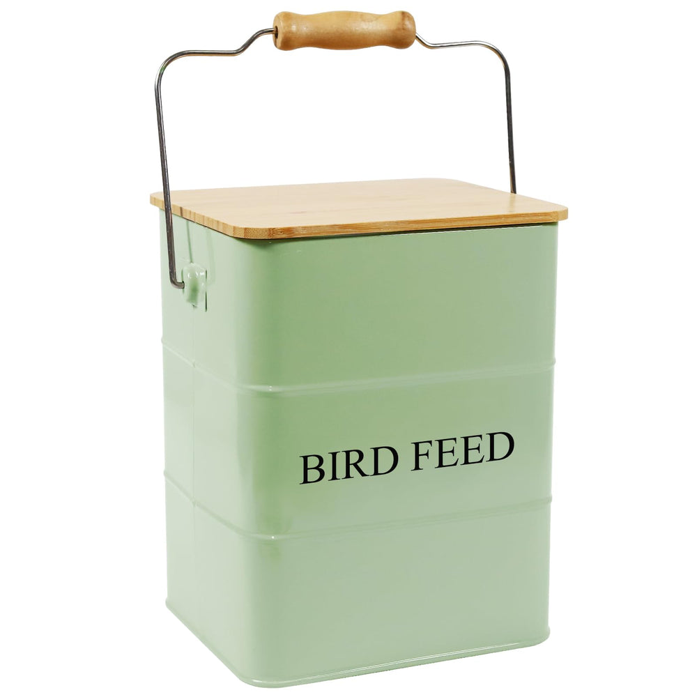Brabtod lata de semillas de aves en metal, almacenamiento duradero para semillas.
