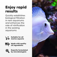 Acuario en funcionamiento con MicroBacter Start XLM apoyando la estabilidad del agua
